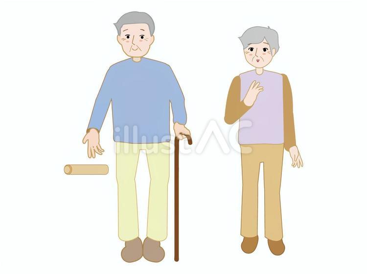 おじいさんとおばあさんのモルック モルック,人物,老人のイラスト素材