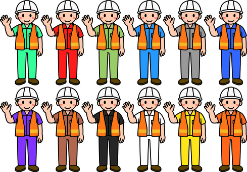 合図する作業員です。 合図する作業員です。 作業員,シンプル,スタッフ,従業員,アルバイト,パート,倉庫,運搬,物流,作業のイラスト素材