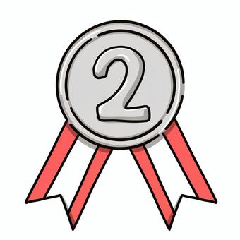 金メダルのシンプルなイラスト 銀メダル,準優勝,順位,２位,イラスト,シンプル,手描き,銀,シルバー,ランキングのイラスト素材