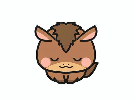 正座をして両手をつく二頭身のうま 正座をして両手をつく二頭身のうま 午年,馬,十二支,干支,かわいい,2026,2026年,謹賀新年,お辞儀,正座のイラスト素材