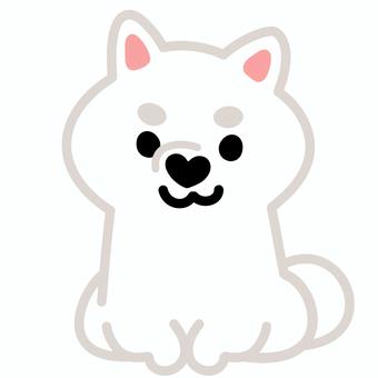 ハート鼻の柴犬（おすわり）5 柴犬,犬,動物,ハート,鼻,おすわり,シンプル,かわいい,キュート,デフォルメのイラスト素材