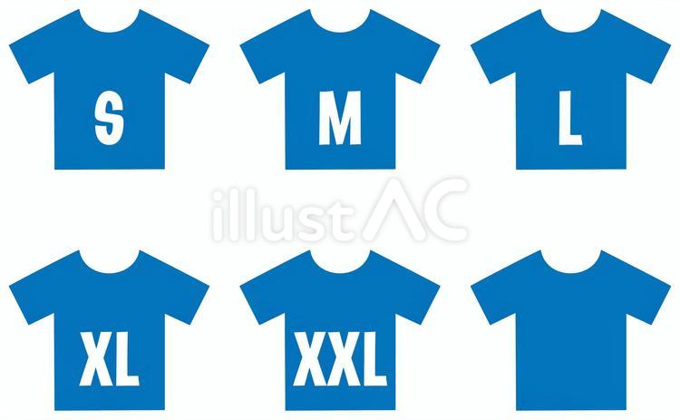 Tシャツのサイズ表記 青 tシャツ,ティーシャツ,半袖のイラスト素材