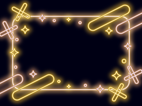 ネオンのメンフィス背景 オレンジ 黄色