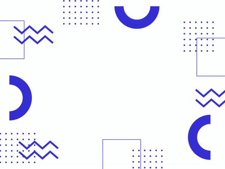 メンフィスフレーム33-2 メンフィス,フレーム,背景,図形,幾何学,シンプル,ドット,パターン,四角形,半円のイラスト素材