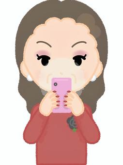 Illustration, fem, smartphone, telpon, 
