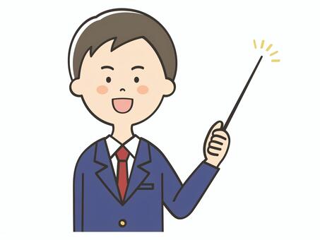 説明する男子学生 男の子,高校生,中学生,説明,教える,解説,プレゼン,発表,ポイント,注目のイラスト素材