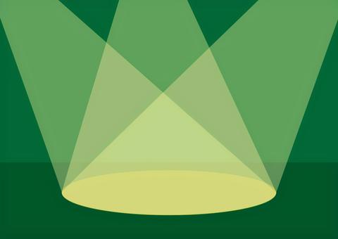 スポットライトと緑色のステージ ステージ,緑,舞台,シアター,スポットライト,背景,イラスト,素材のイラスト素材