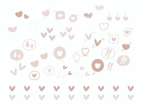 Illustration, тусклый цвет, сердце, розовый, 