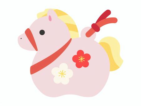 干支鈴/馬/薄ピンク 干支鈴,アイコン,ポップ,馬,馬年,午年,うま年,干支,午,お馬さんのイラスト素材