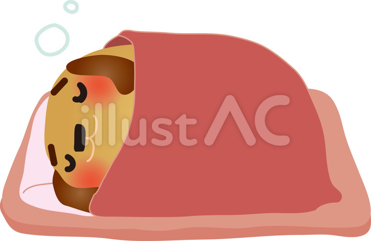 dog190 犬,布団,ぐっすりのイラスト素材