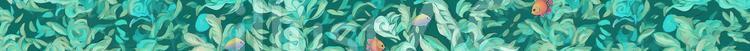 海藻とお魚さん横ライン 海藻,お魚,緑のイラスト素材