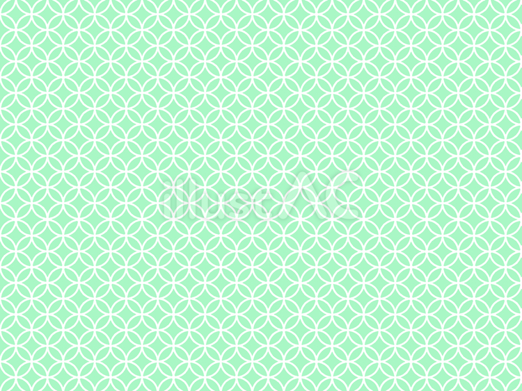 吉祥文様：白抜きの七宝繋ぎ模様（緑） 七宝,七宝繋ぎ,円のイラスト素材