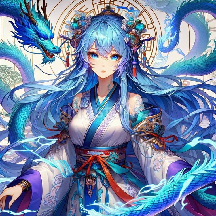 青龍の擬人化イラスト - No: 25077711｜無料イラスト・フリー素材なら