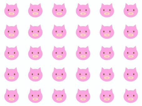 ぶたパターン1 ぶたパターン1 豚,スウォッチ,パターン,連続,ピンクのイラスト素材