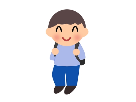 歩く男の子 歩く男の子 男の子,人物,遠足のイラスト素材
