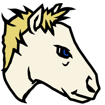 右横顔の白色の馬E 白馬,馬,horse,ウマ,競馬,競走馬,ダービー,名馬,四足歩行,尻尾のイラスト素材