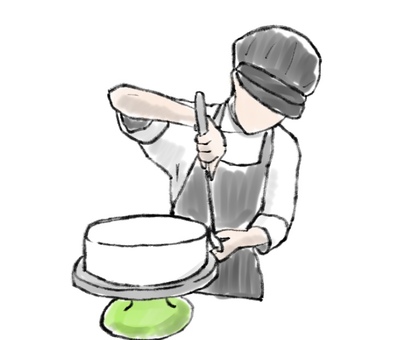 マスケをするパティシエ パティシエ,製菓衛生師,製菓,おしゃれ,白衣,コック服,学生,専門学生,職業,プロのイラスト素材