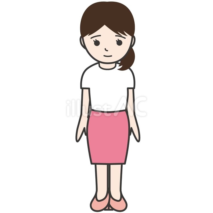 普通の女性の全身 女性,全身,若者のイラスト素材