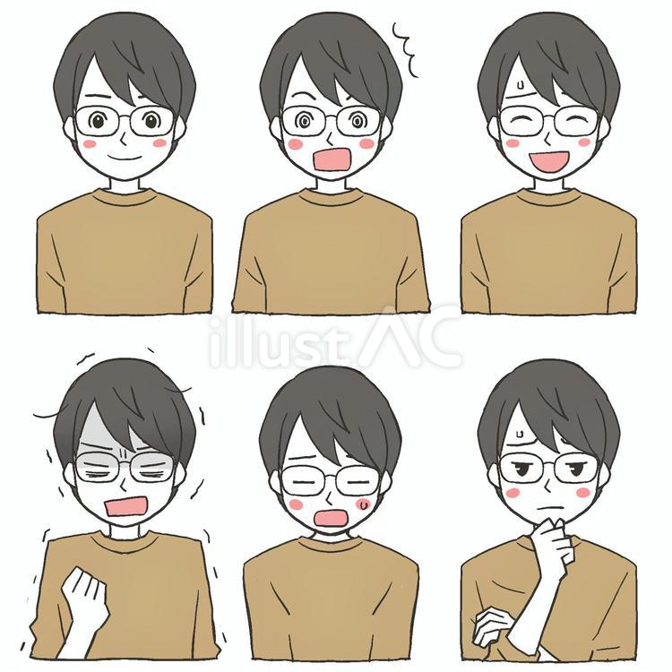 男性　表情セット 男性,表情,セットのイラスト素材