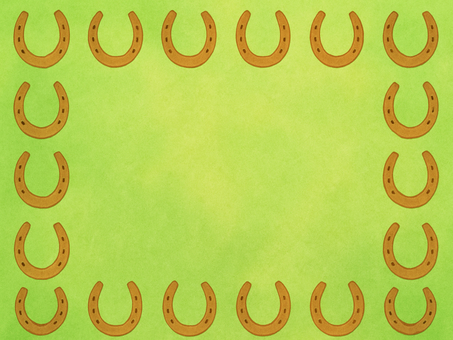 馬蹄と緑の背景のフレーム