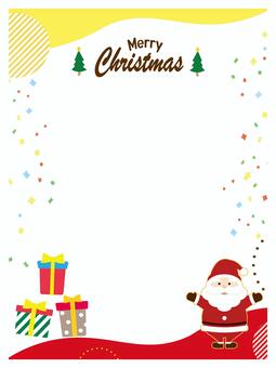 クリスマス_フレーム_背景01  チラシ,縦長,クリスマス,サンタクロース,かわいい,ポスター,ポストカード,ベクター,プレゼント,シンプルのイラスト素材