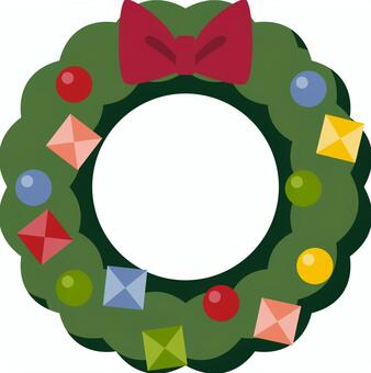 クリスマスリース クリスマスリース,クリスマス,リース,装飾,魔除け,豊作祈願,繁栄祈願,輪状,シンプル,かわいいのイラスト素材