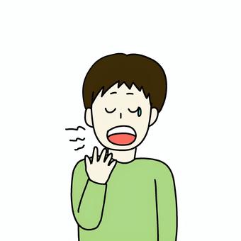 あくびをする男性 男性,人物,シンプル,あくび,眠い,涙のイラスト素材