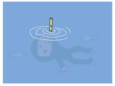 水中に隠れる忍者