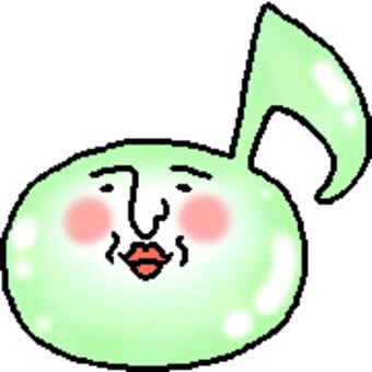 音符のおっちゃん 音符,音楽,ミュージック,マーク,笑顔,にこにこ,楽しい,嬉しい,はしゃぐ,わくわくのイラスト素材