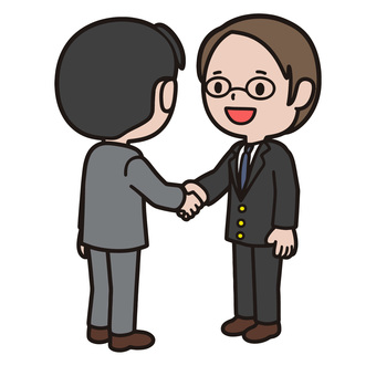 握手する人 握手,挨拶,出会い,笑顔,友情,協力,チームワーク,感謝,人間関係,歓迎のイラスト素材