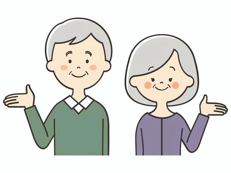 紹介するお年寄り 紹介するお年寄り 紹介,案内,説明,教える,紹介する,解説,アドバイス,重要,お知らせ,注目のイラスト素材