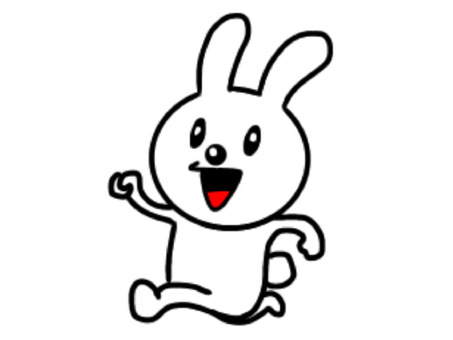 走るウサギのイラスト 走るウサギのイラスト ウサギ,動物,かわいいのイラスト素材