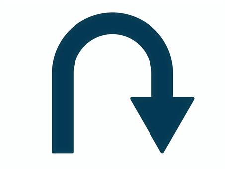 シンプルな矢印（Uターン・右下）01 矢印,uターン,右,アイコン,マーク,シンプルのイラスト素材