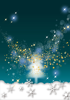 クリスマスの背景　雪の森　縦型 雪,森,幻想的のイラスト素材