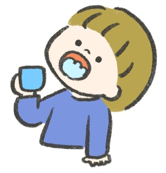 うがいをする子ども 子ども,うがい,ガラガラ,ぶくぶく,手,感染,対策,手洗い,ウイルス,菌のイラスト素材