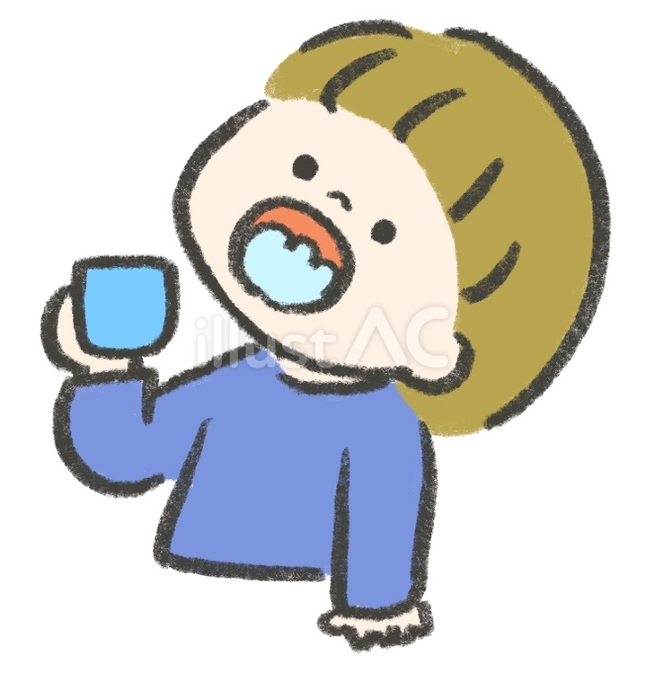 うがいをする子ども 子ども,うがい,ガラガラのイラスト素材