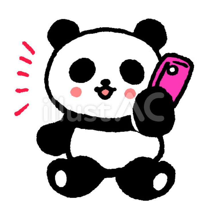 スマホで話すパンダイラスト No 無料イラストなら イラストac