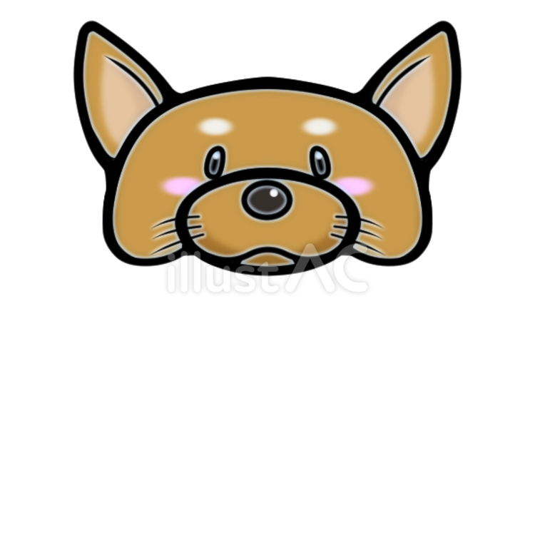 立耳の茶犬の帽子 犬,干支,戌年のイラスト素材