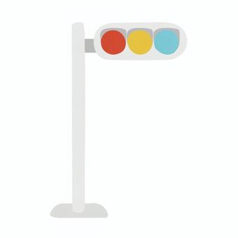 手描きの車用信号機のイラスト 信号機,交通,信号,交差点,安全,道路,表示,標識,棒,かわいいのイラスト素材
