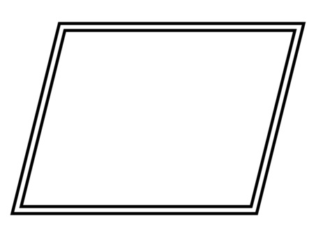 black simple parallelogram frame, four corners, frame, decorative frame, JPG and PNG