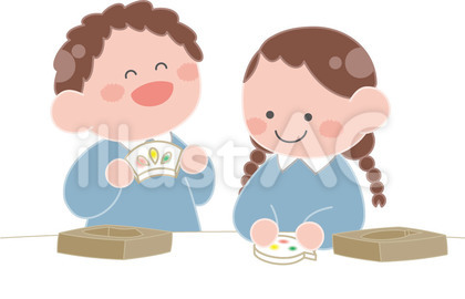 ひな祭りのおこしもの作り・幼稚園イラスト