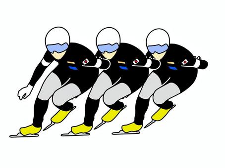 パシュート パシュート,スピードスケート,種目,競技,ウインタースポーツ,運動,冬季,冬,人,人物のイラスト素材