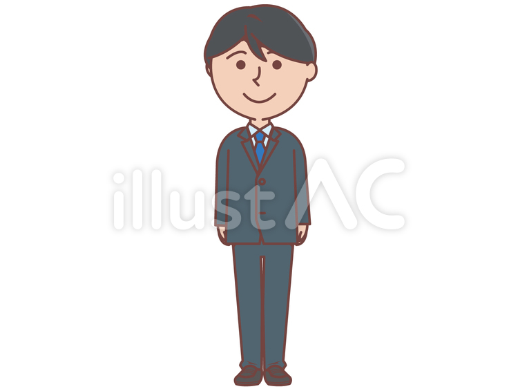 事務　男性　全身 事務,男性,営業のイラスト素材