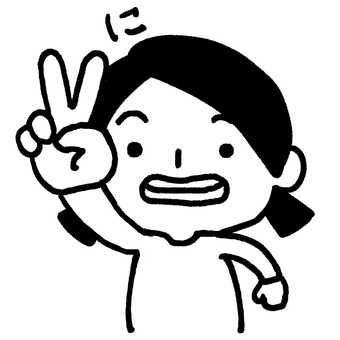 2本指を出す子ども こども,子ども,指,数字,数,２本,手,示す,出す,数えるのイラスト素材
