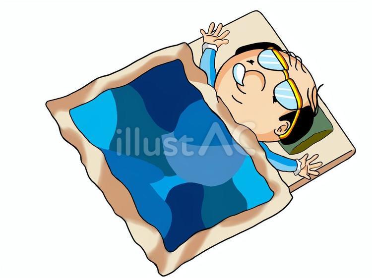 睡眠中のおじさん 睡眠,おじさん,中年のイラスト素材