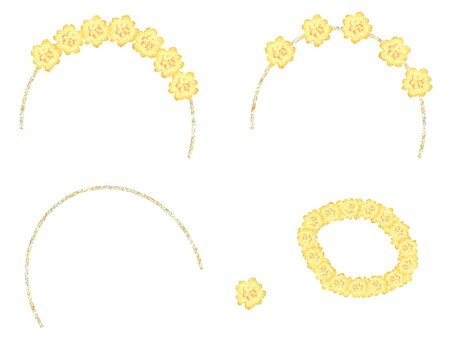 カチューシャとシュシュ カチューシャ,シュシュ,髪飾り,髪留め,ティアラ,ヘアバンド,ヘアゴム,アクセサリー,パーツ,手作りのイラスト素材