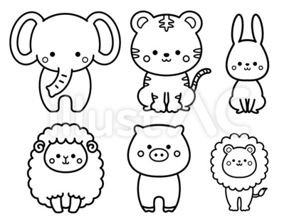 動物・線画・塗り絵