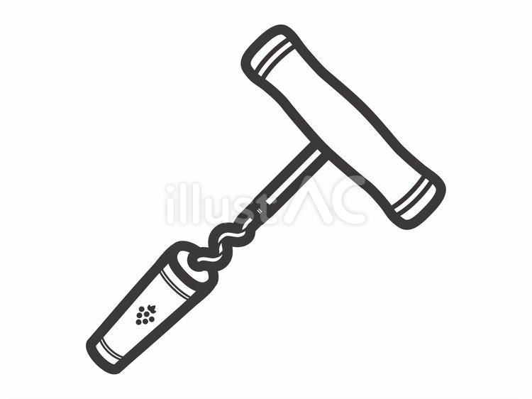 ワインオープナーとコルク03 ワインオープナー,コルク,栓抜きのイラスト素材