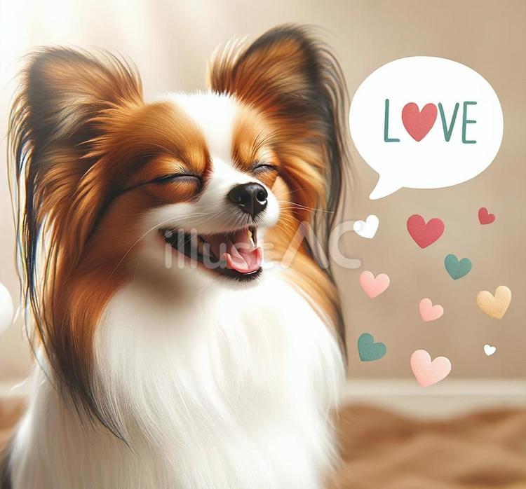 パピヨンのいる暮らし４ パピヨン,犬,暮らしのイラスト素材