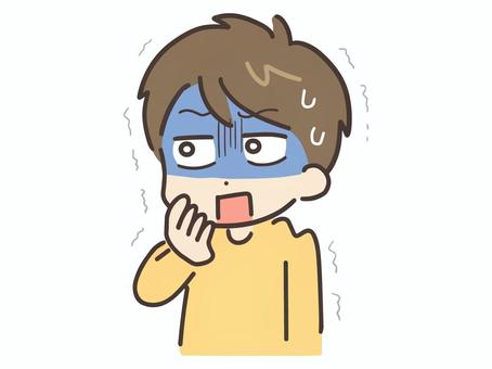 ドン引きしている男性 男性,ドン引き,ショック,驚く,びっくり,恐怖,怖い,驚愕,衝撃,苦手のイラスト素材